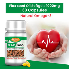 Natural Horizons Flax seed Oil Capsules 1000 mg | Natural Omega 3 Essential Fatty Acids | 30 Capsules