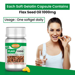 Natural Horizons Flax seed Oil Capsules 1000 mg | Natural Omega 3 Essential Fatty Acids | 30 Capsules
